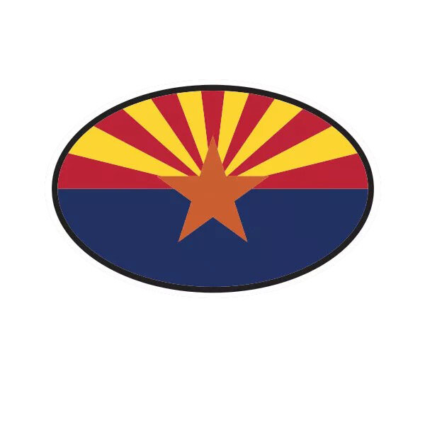 Arizona State Flag Oval Sticker Decal