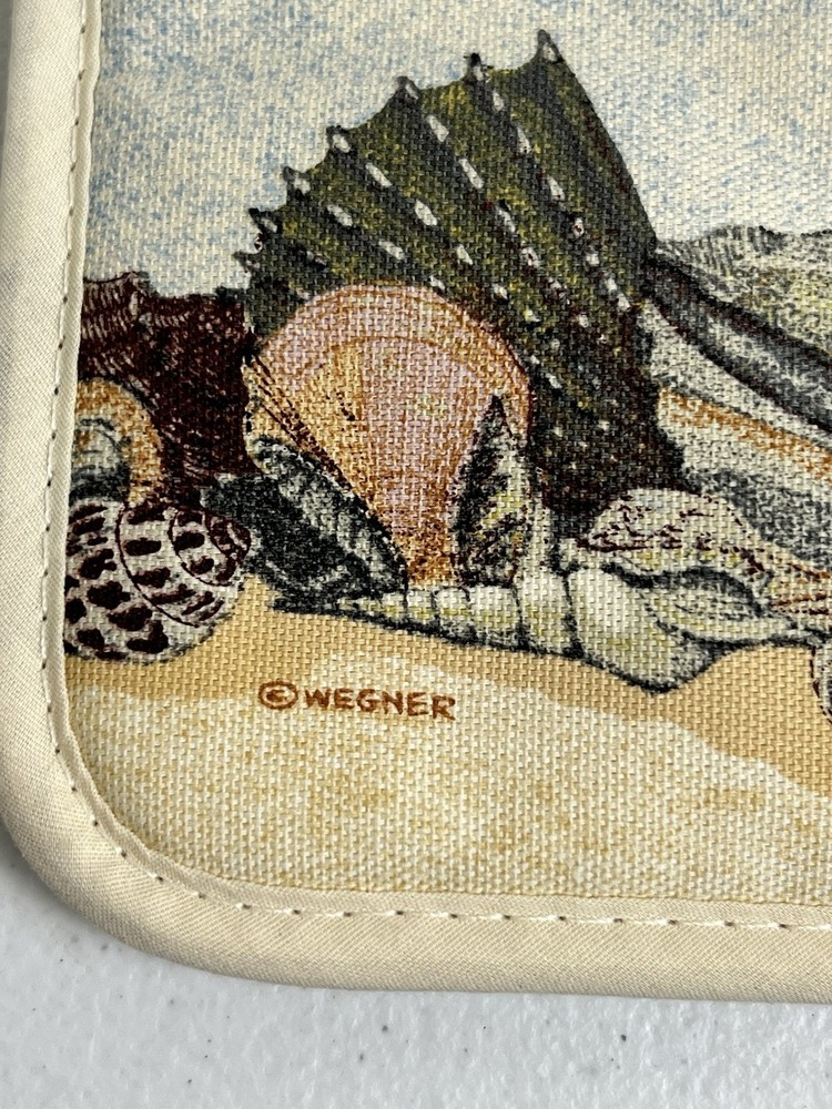 Vintage Pot Holder Features Seashore Shell Beach Design Wegner Kitchen Decor