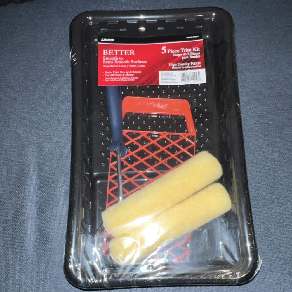 Linzer 5 Piece Trim Kit High Density Rollers, Tray, Frame for Smooth Surfaces