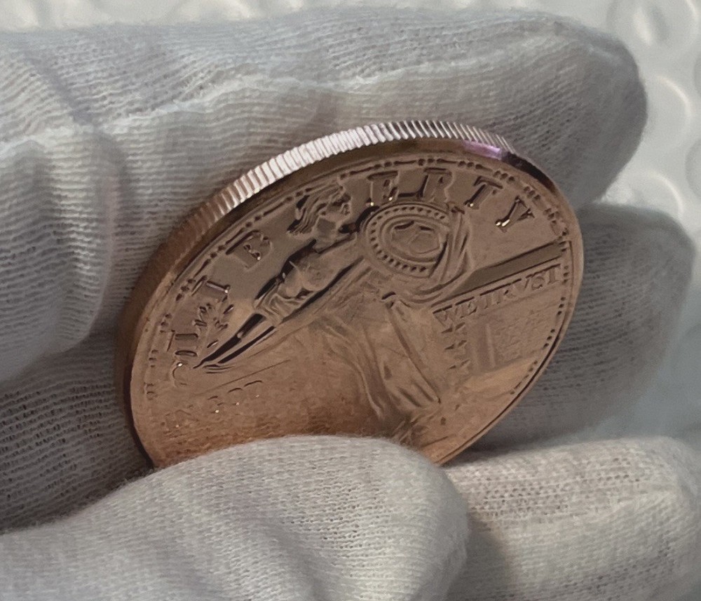1 oz. Solid .999 Fine Copper (Standing Liberty)Round bullion