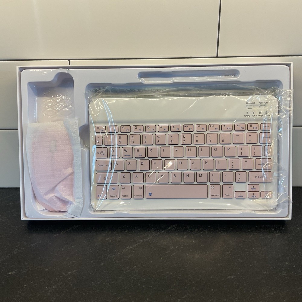 Sorae Wireless Keyboard And Mouse For Android Tablet Pink/White