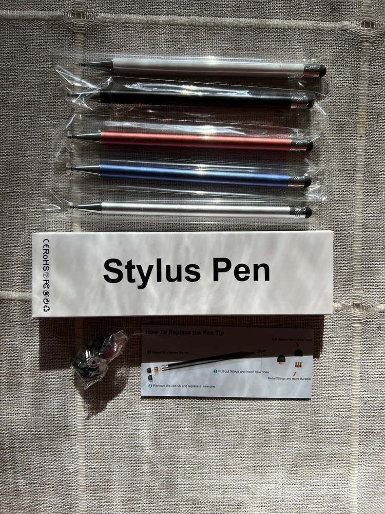 5-Pack Stylus Pens 2-in-1 Touch Screen High Precision for iPhone iPad Android