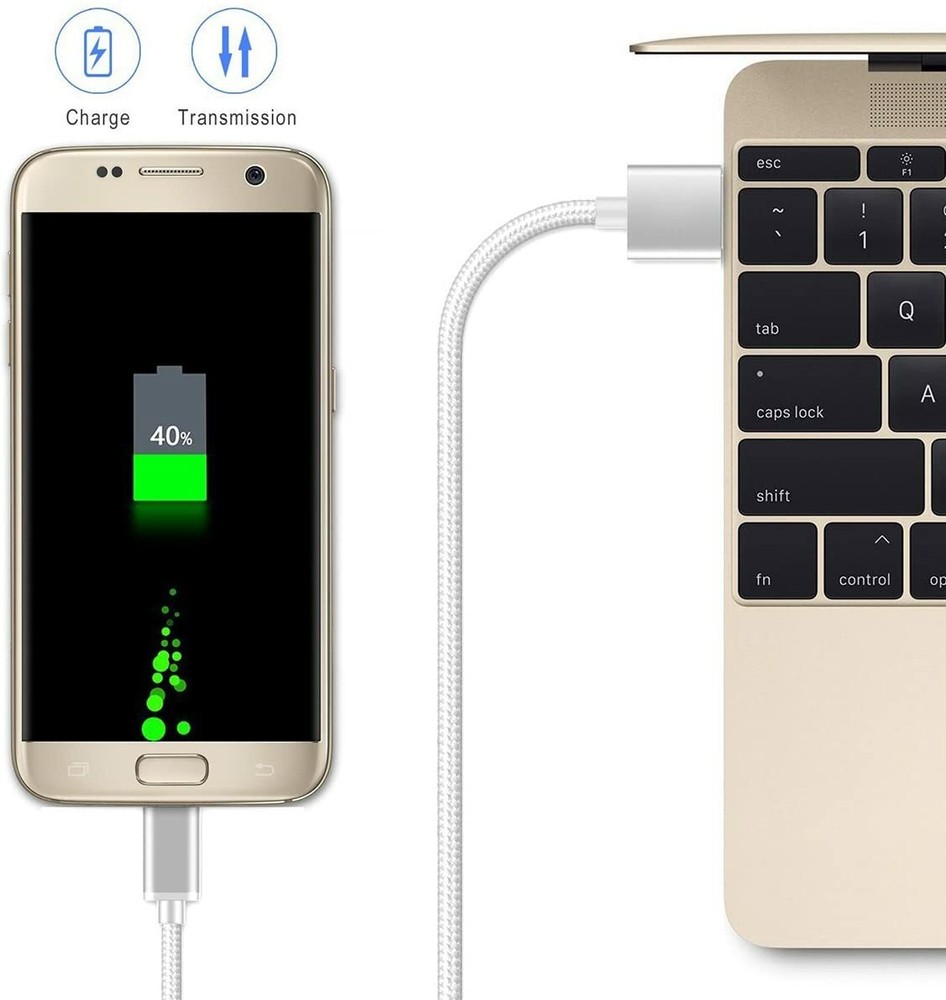 2X Micro USB Data Cable Cord Charger for Amazon Kindle Fire 2 HD 7 Tablet White