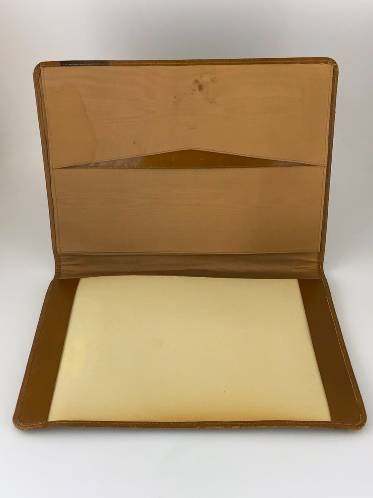 1970s Vintage Leather Document Holder With Sailing Ship BB220