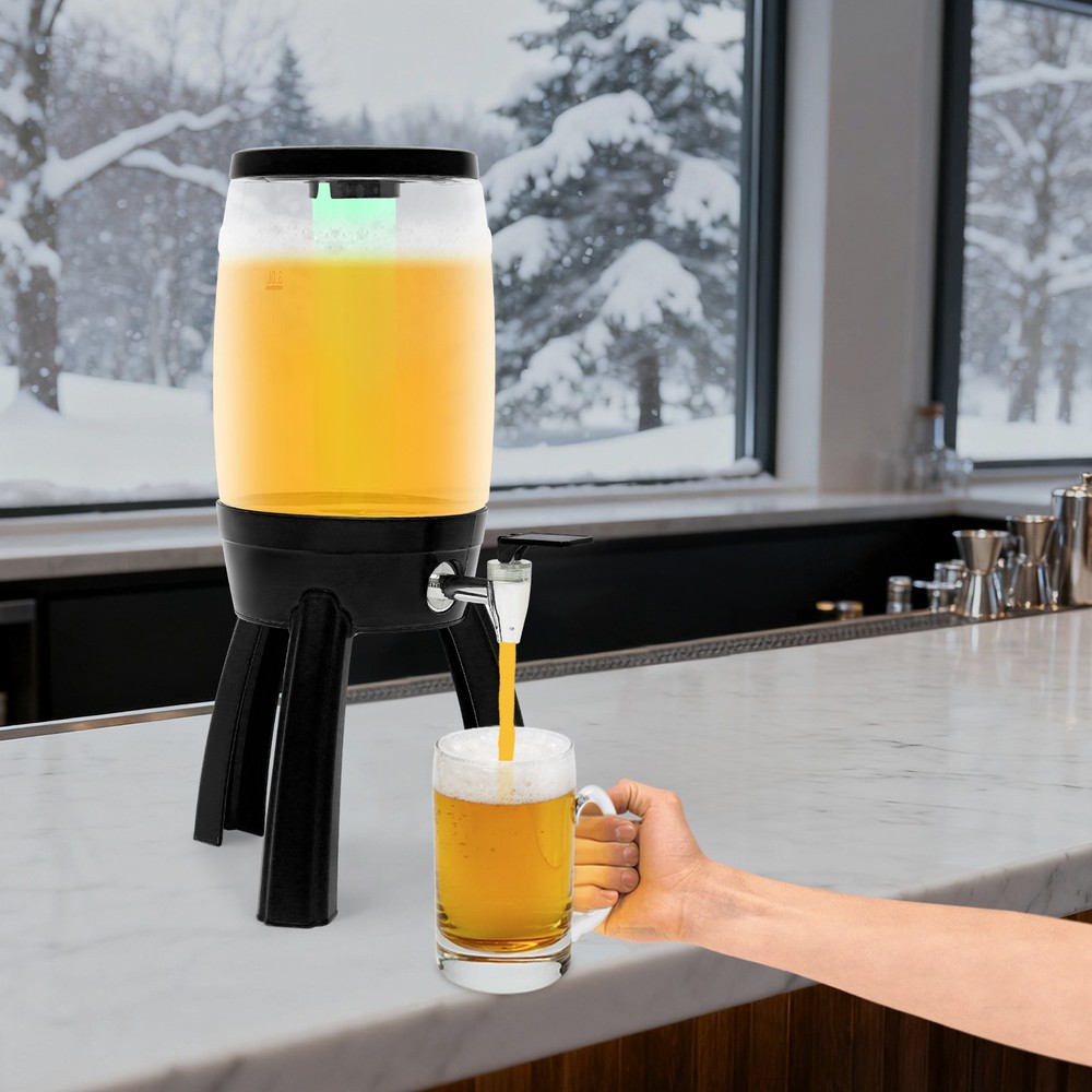 Modern 3L Beer Dispenser Tabletop beer barrel black for bars, restaurants, party