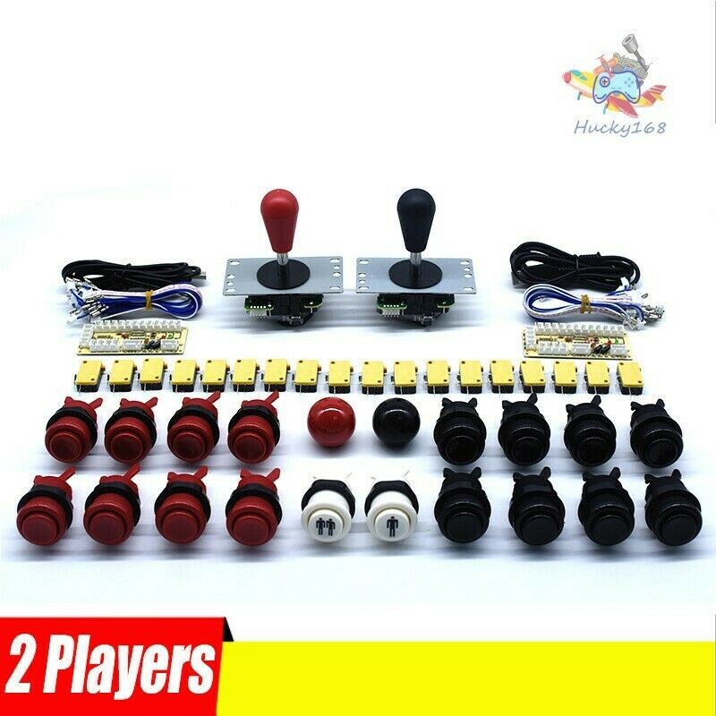 2 Players Arcade Buttons and Joystick HAPP Kit Controller USB Encoder MAME DIY