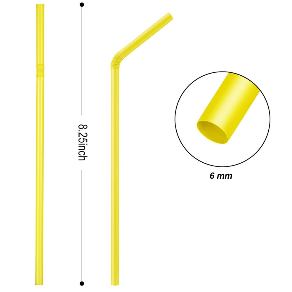 KTOB Biodegradable Flexible Drinking Straws - 200 Count 100% Plant-Based Comp...