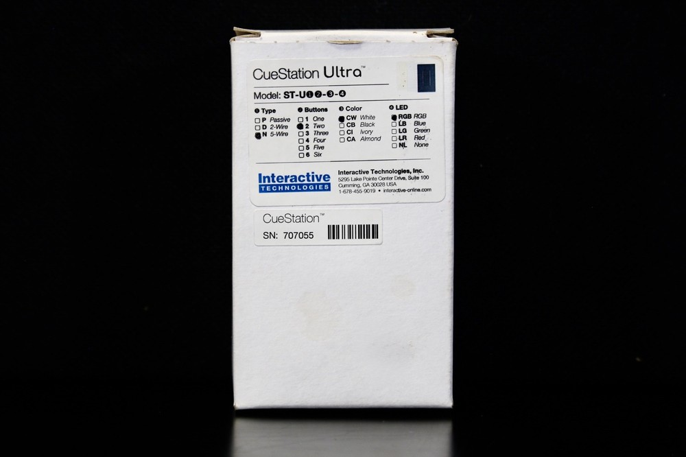 Interactive Technologies CueStation Ultra Preset Panel, 5-Wire, 2 Button, White