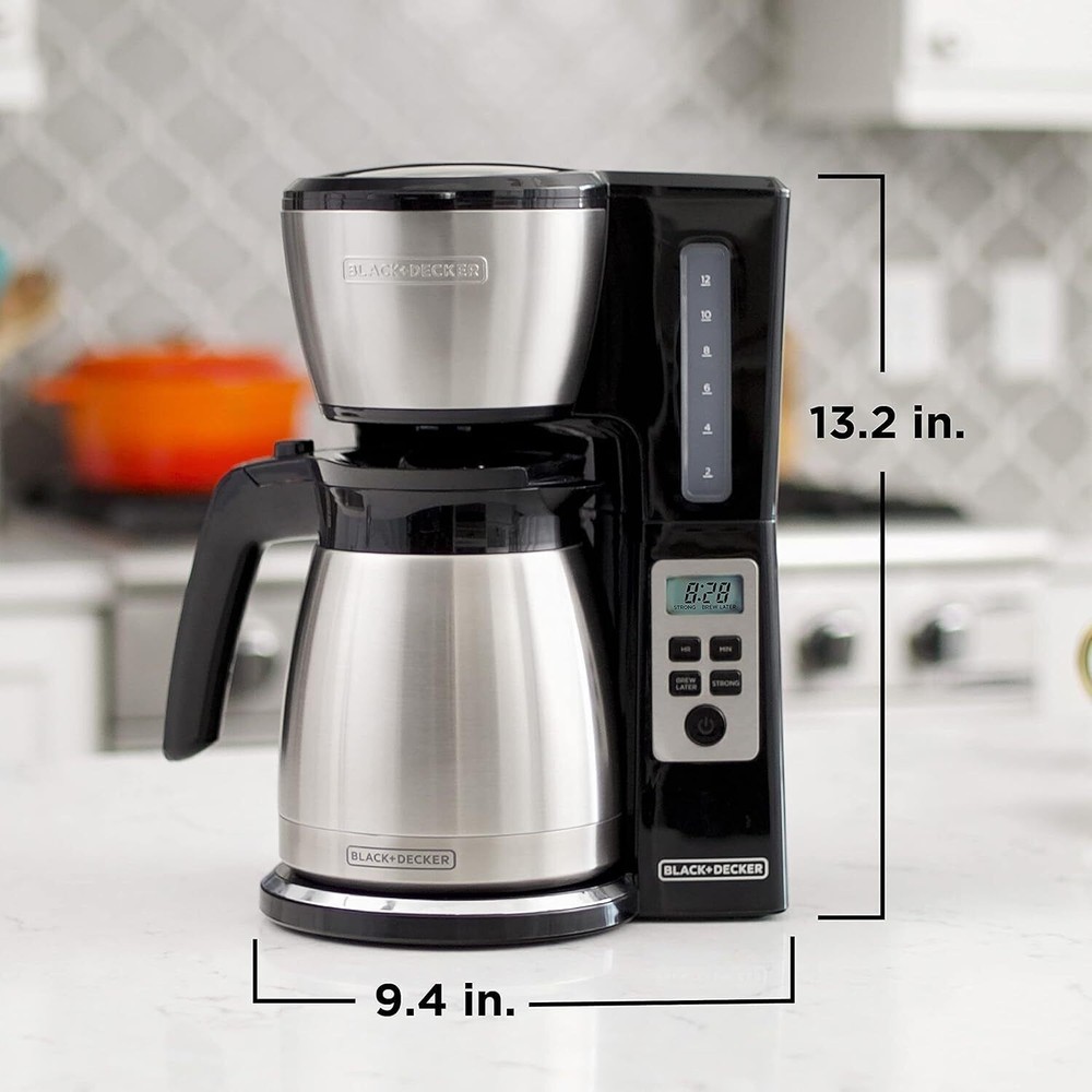 12 Cup Thermal Programmable Coffee Maker with Brew Strength Stainless Steel
