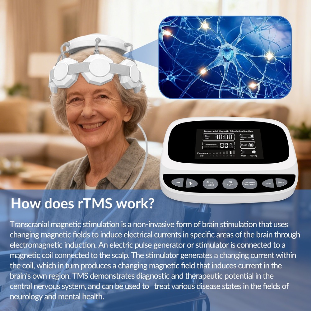 Portable rTMS Therapy Device for Home Use Depression Anxiety Brain Stimulation