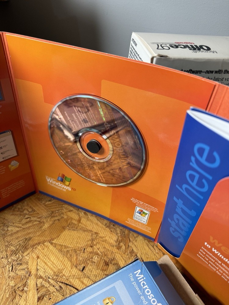 Vintage Computer Software Lot Msdos 6, Windows Xp, Office 97