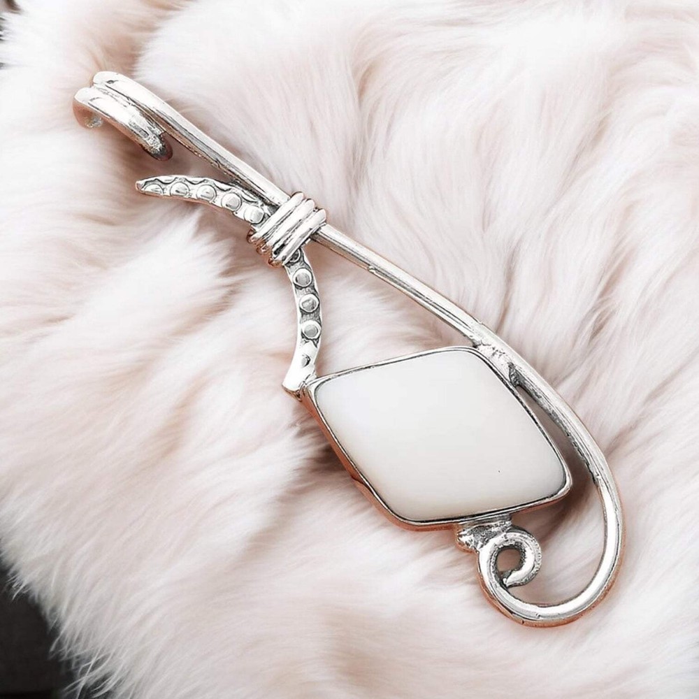 White Opal Solid 925 Sterling Silver Pendant