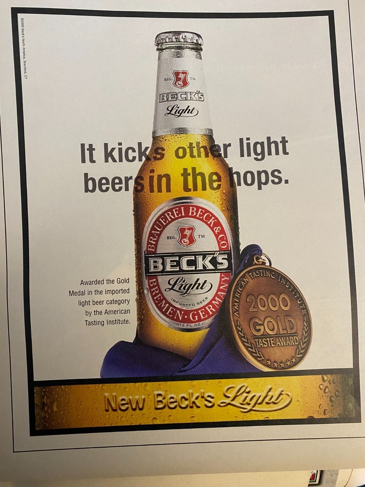 Beck's Beer, Full Page Vintage Large Format Ad