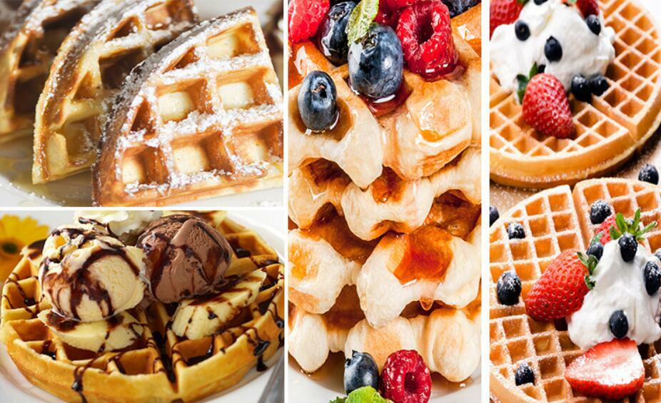 Double-head Commercial Rotary Round Waffle Maker Machine Nonstick & Time Control