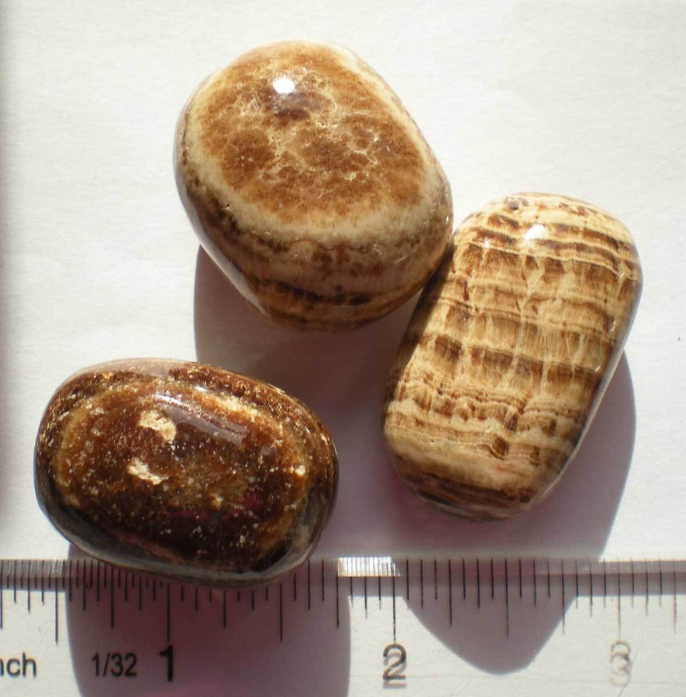 Aragonite - Peru - 3 Tumbled Stones rt397a