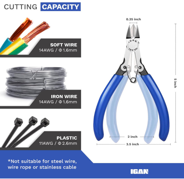 330 Flush Cutters, Precision Wire Cutter for Electronics & Precision Cutting