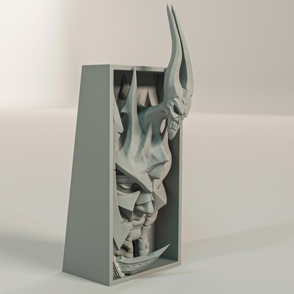 Lich King Book Nook - Fantasy Bookshelf Insert Decor
