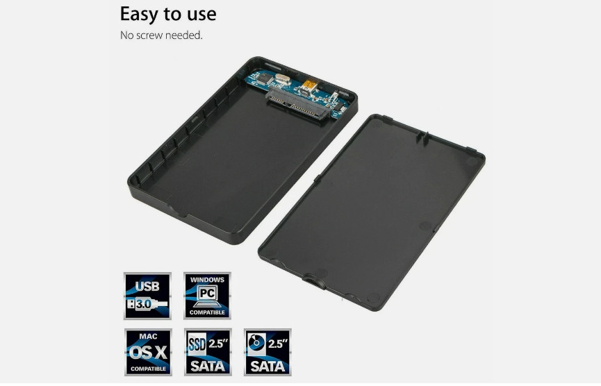 USB 3.0 2TB SATA SSD External Hard Drive Portable Desktop Mobile Hard Disk Case