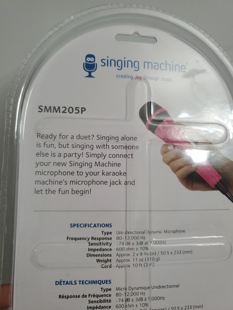 Singing Machine Unidirectional Dynamic Microphone SMM205P Pink