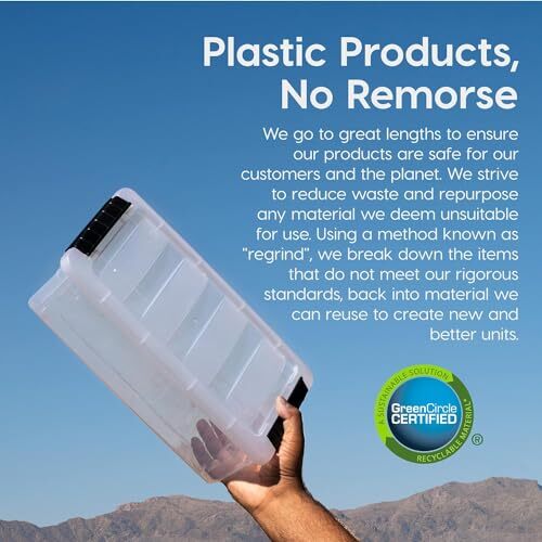 USA 13 Qt Stackable Plastic Storage Bins with Lids, 6 13 Qt. - 6 Pack Clear