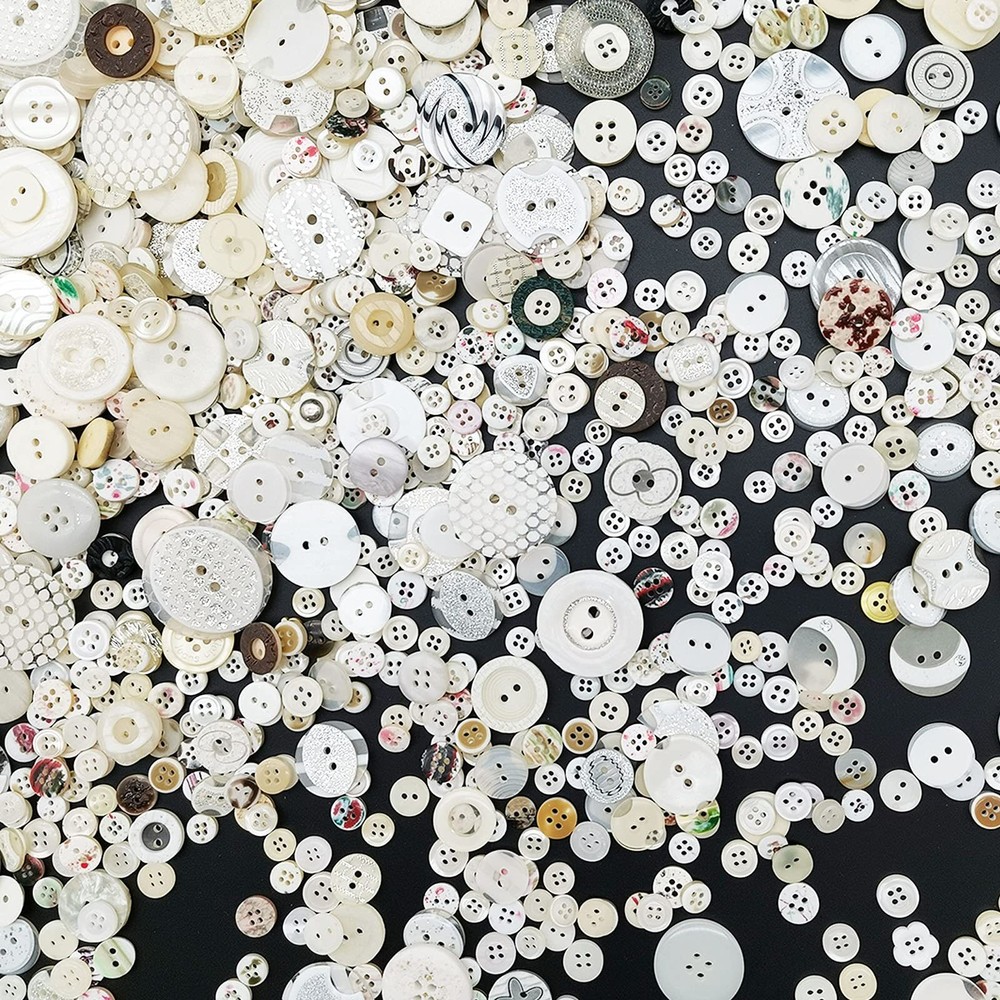 1600Pcs Shell Buttons for Crafts Assorted Sizes Button Shell in Bulk Shell Cr...
