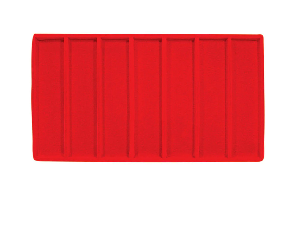 5 Red 7 Compartment Bracelet Display Tray Inserts