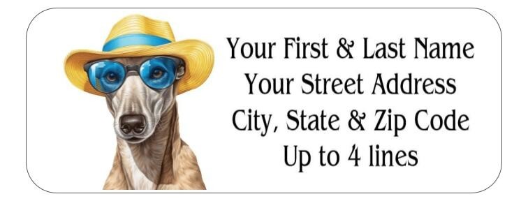 150 Cool Greyhound Glasses Hat Mailing Return Address Labels Personalized