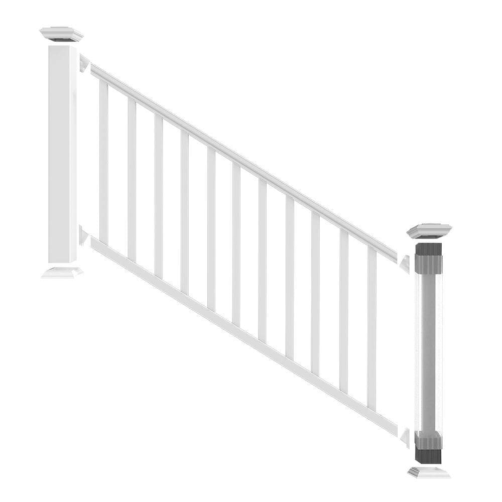 Veranda Stair Rail Kit 6' x 36" PolyComposite Vinyl Balusters Preassembled White
