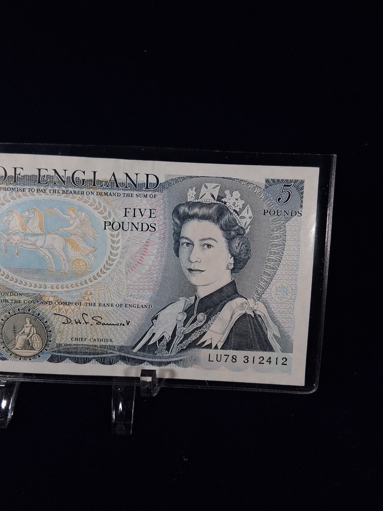 1971 ENGLAND FIVE POUND BANKNOTE V.F