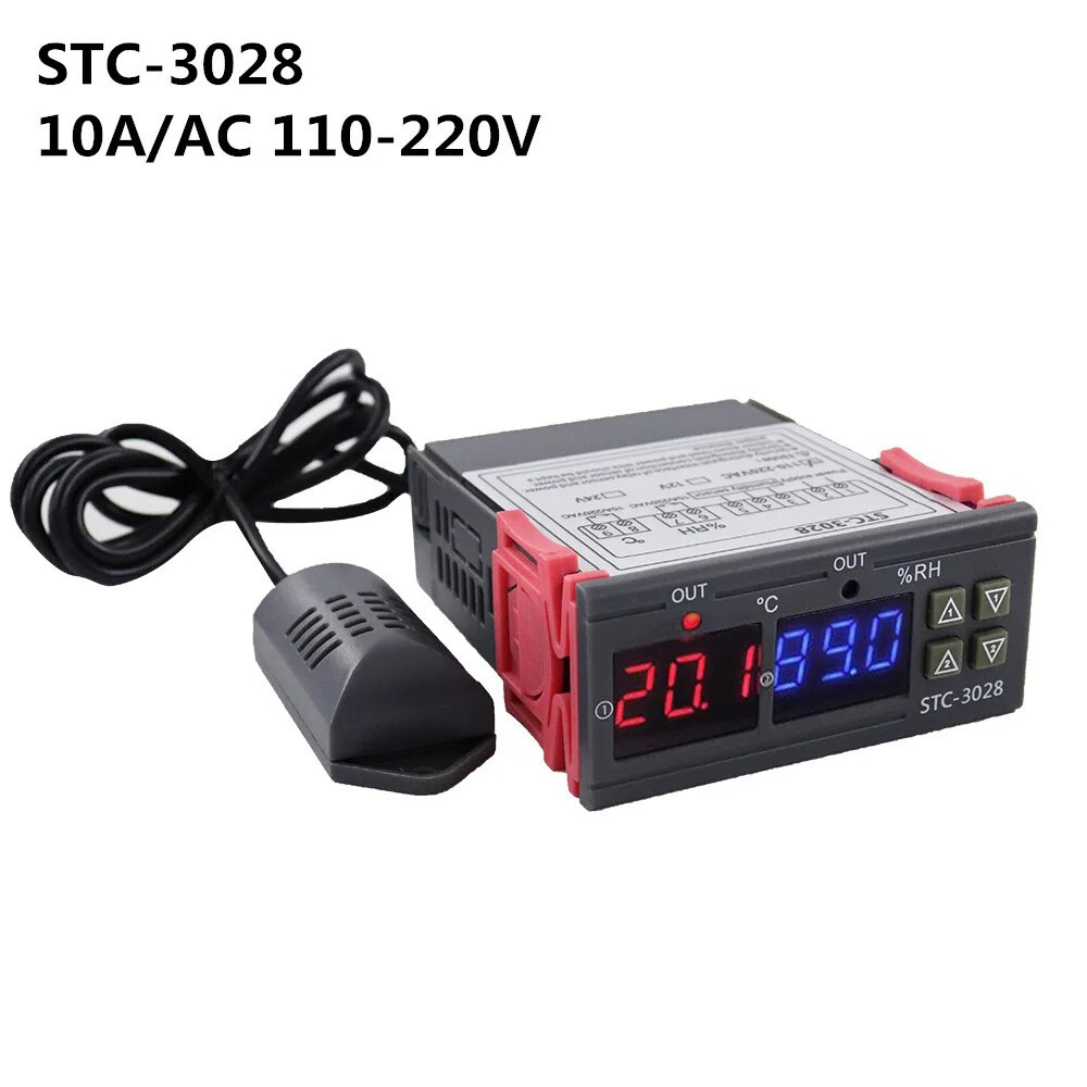 2Pack STC-3028 Dual LCD Digital Thermostat Temperature Controller AC110-220V