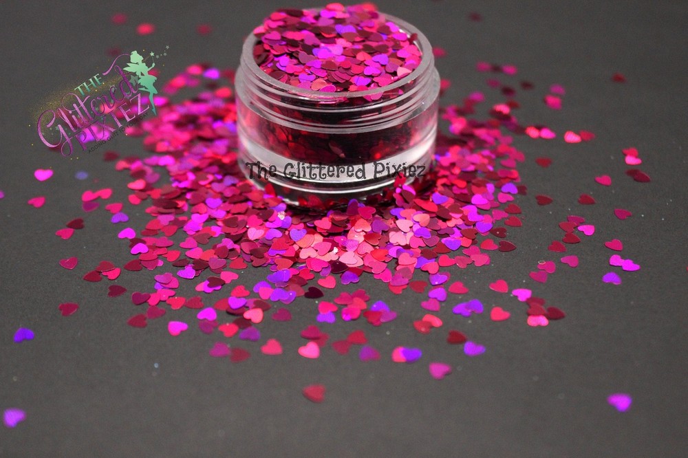DIVINE MISS RASPBERRY HEART shape Glitter- Pixie Shapes