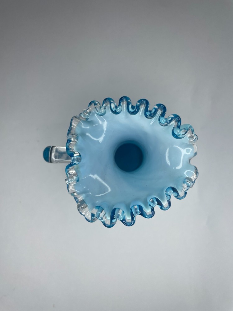 Blue 7" Victorian Stourbridge Vase