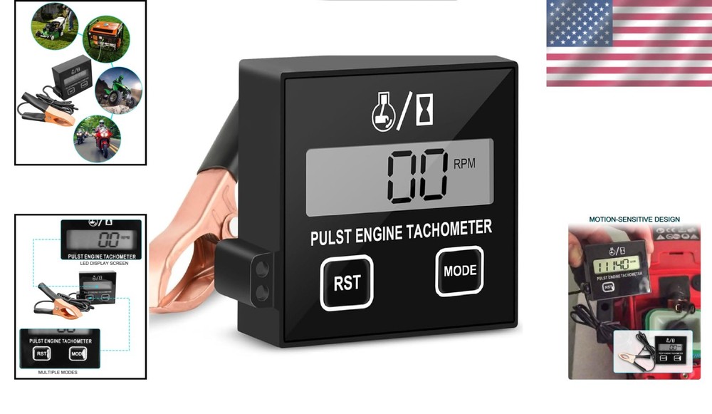 Small Engine Digital Inductive RPM Tachometer Tool Fit for Chainsaw Cropper Gene