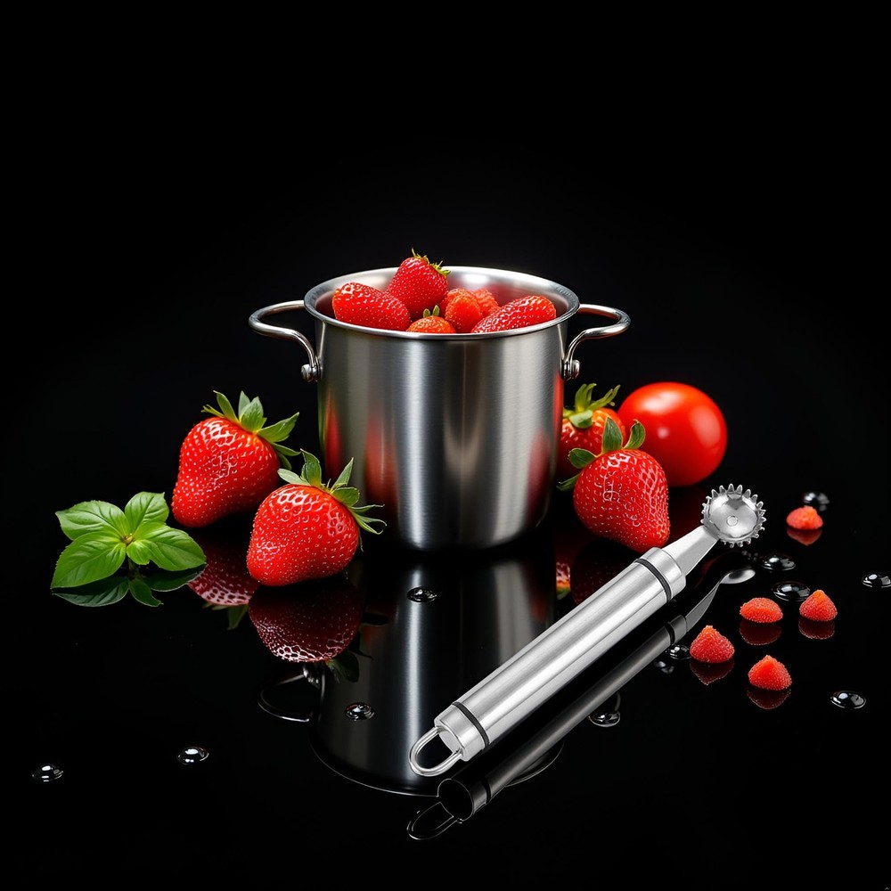 2Pcs Silver Strawberry Huller and Tomato Stem Corer Tool