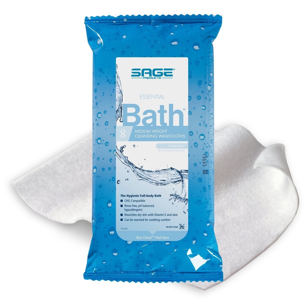 Sage BATH Single Use Cleansing Cloths ( 1 package ) 8 Cloths