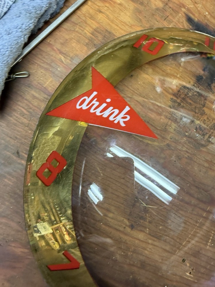 CANADA DRY DOUBLE BUBBLE CLOCK OUTER GLASS RARE