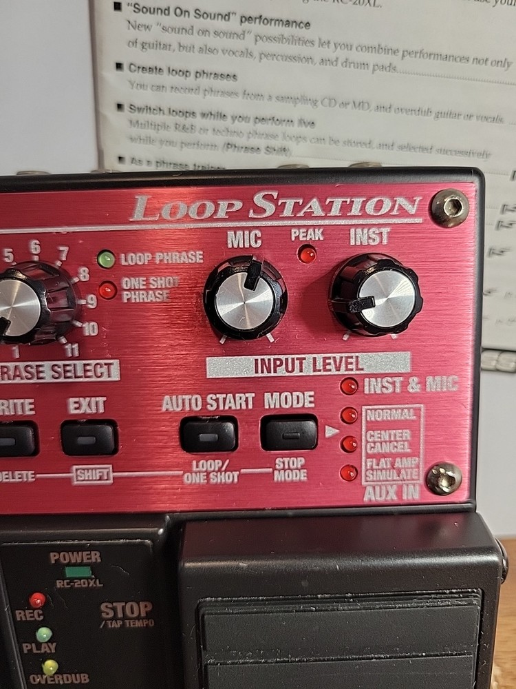 Boss RC-20XL Loop Station Phrase Recorder Sampler Guitar Effect & Owners Manual