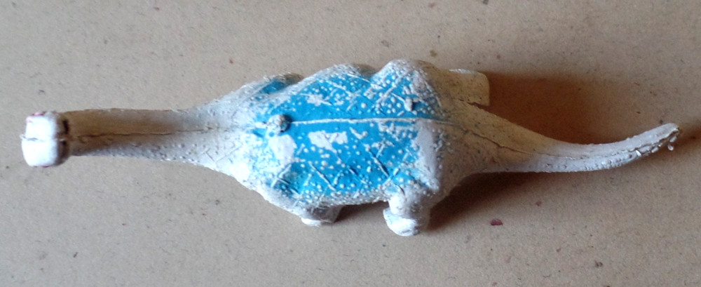 Vintage 1980's Small White & Blue Dinosaur