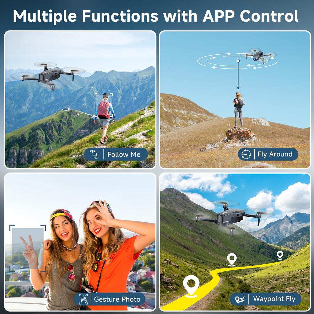 GPS Drone with 4K Camera for Adults, Foldable RC Quadcopter Deep Gray