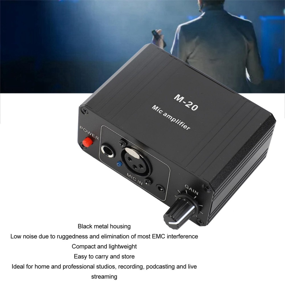Microphone Preamp, Microphone Preamplifier Mic Preamp for Vocal, 48V Power XL...