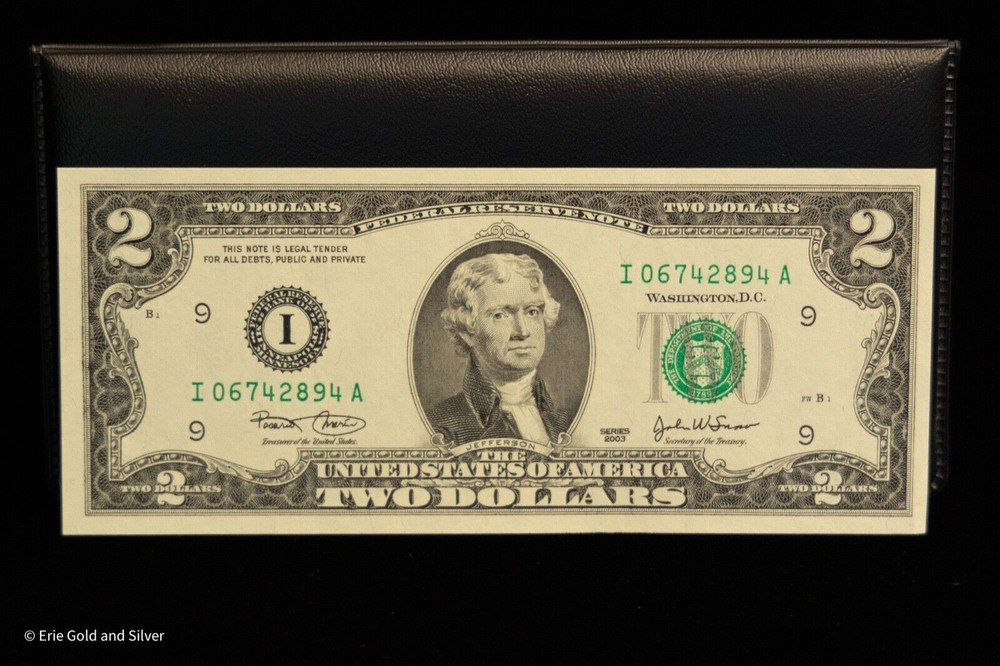 2003 Series $2 Two Dollar Uncirculated Note | US Monetary Exchange