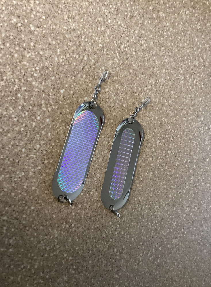 Two (2) Luhr Jensen Dodgers & Size 00 (5 3/4")-Silver Flash-Ready to Fish