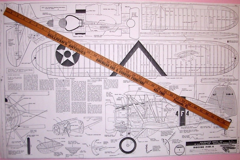 BOEING F4B-4 PLANS + SCALE DOCUMENTATION + Patterns to Build UC Model Airplanes