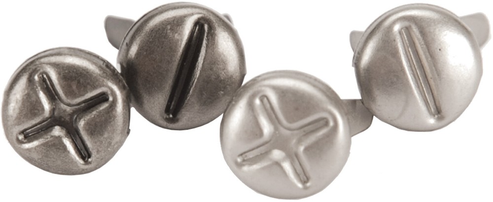 Eyelet Outlet Shape Brads 12/Pkg Screws