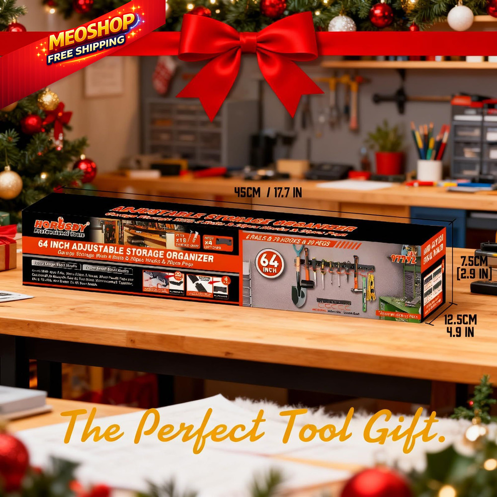 HORUSDY 64'' Adjustable Wall Mount 64 Inch Storage System, Black