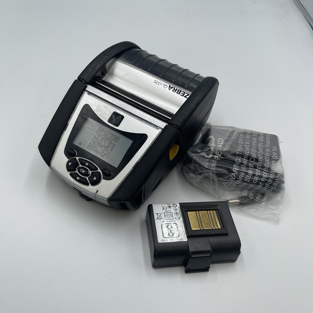 Zebra QLN320 Barcode Printer, WiFi, Bluetooth, Charger, And Battery