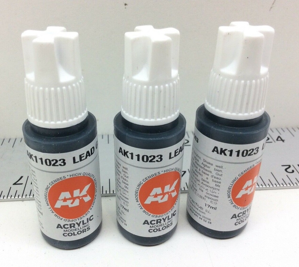3 - AK Interactive AK11023 3rd Gen Acrylic Lead Grey 17ml
