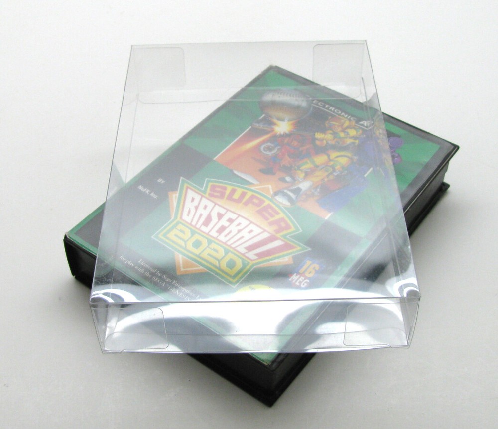 10x SEGA GENESIS OVERSIZED EA CASE CIB -CLEAR PLASTIC PROTECTIVE BOX PROTECTOR