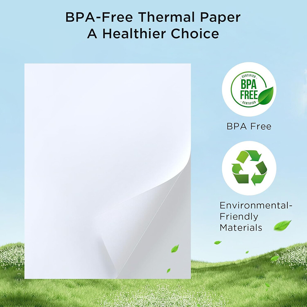100Sheets 8.5x11" Folded A4 Thermal Continuous Paper For M08F M832 Hprt Printer