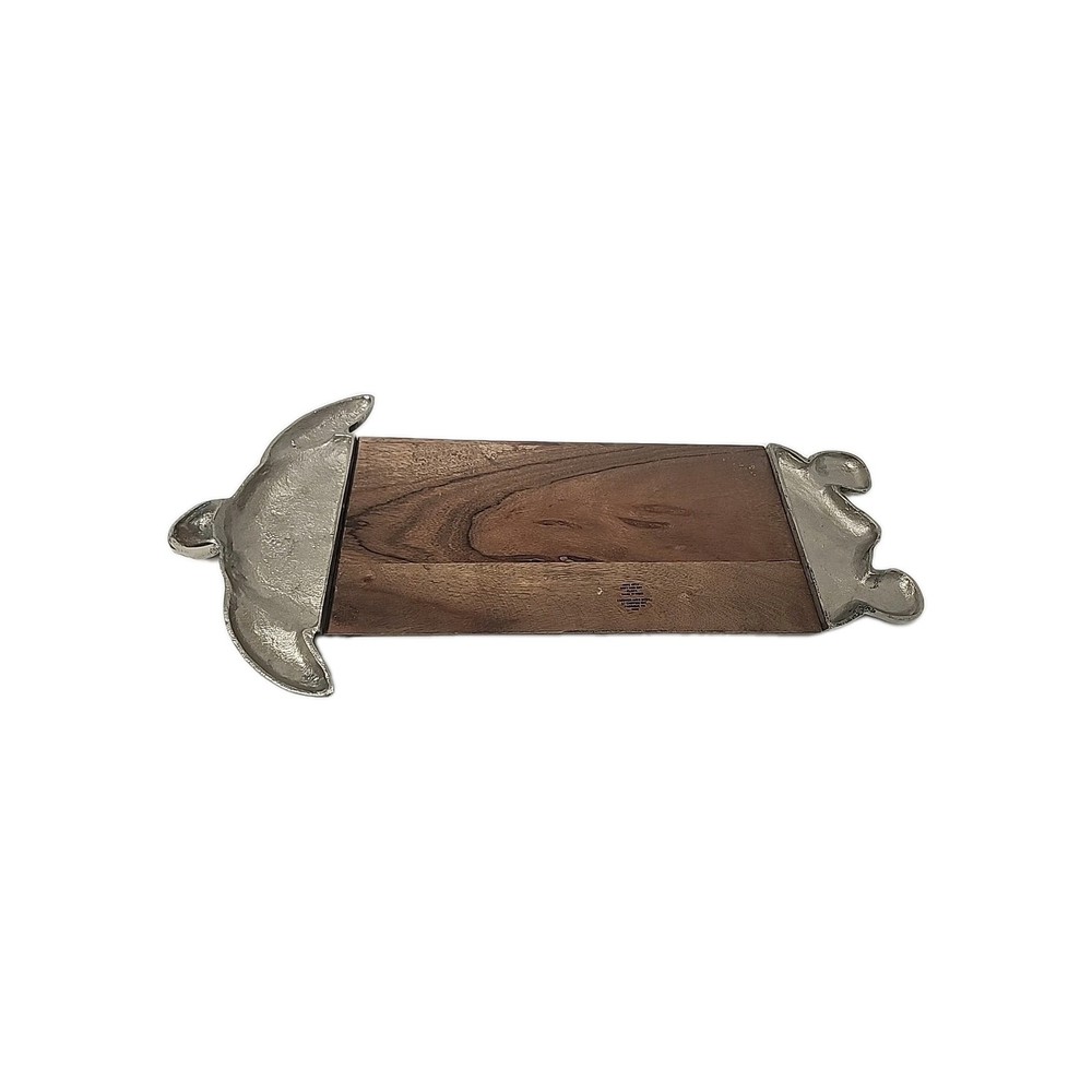 Turtle Cutting Board wood and aluminum.